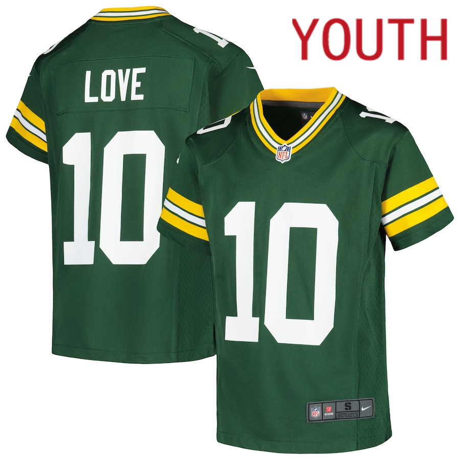 Youth Green Bay Packers 10 Jordan Love Nike Green Game NFL Jersey